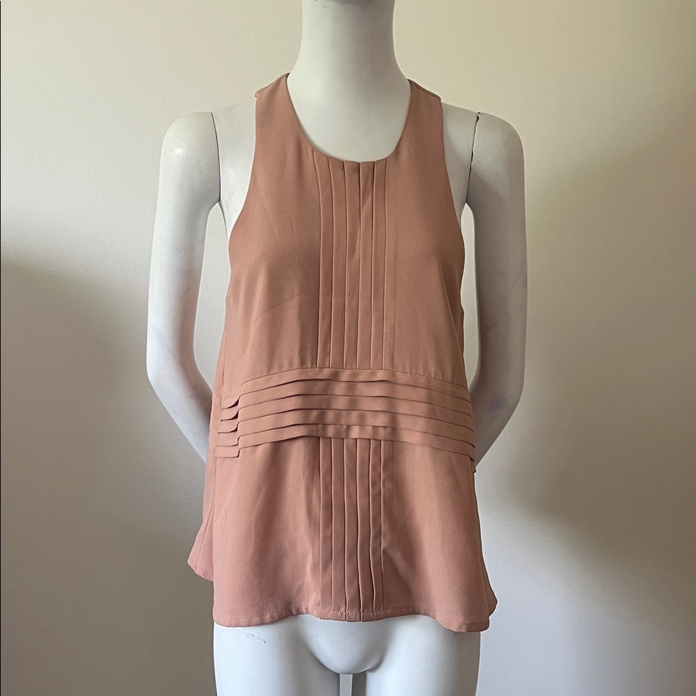 cameo peachy mauve Pintuck Sleeveless Tank
